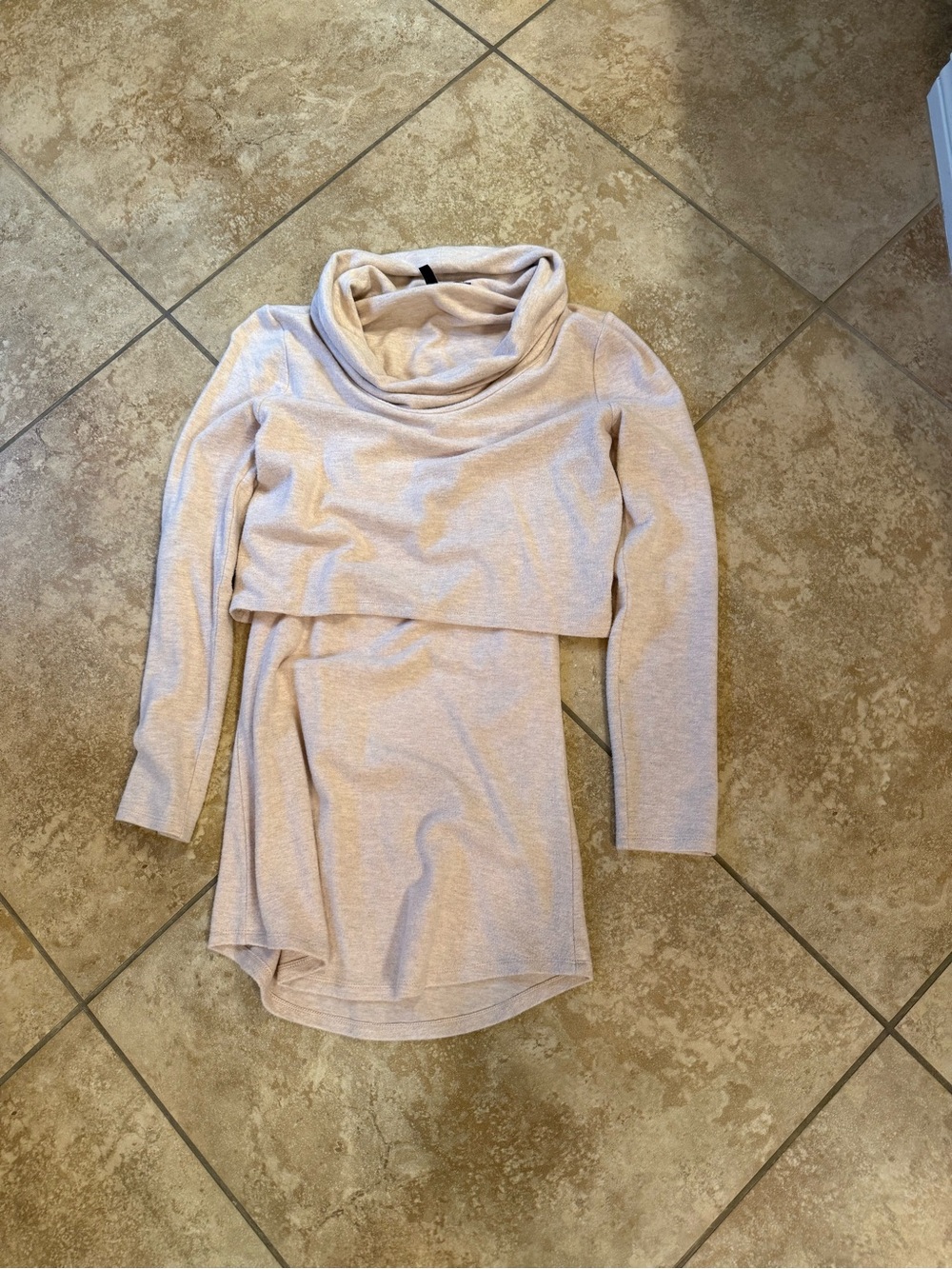 White House Black Market Cream Cowl Neck Layered Sweater